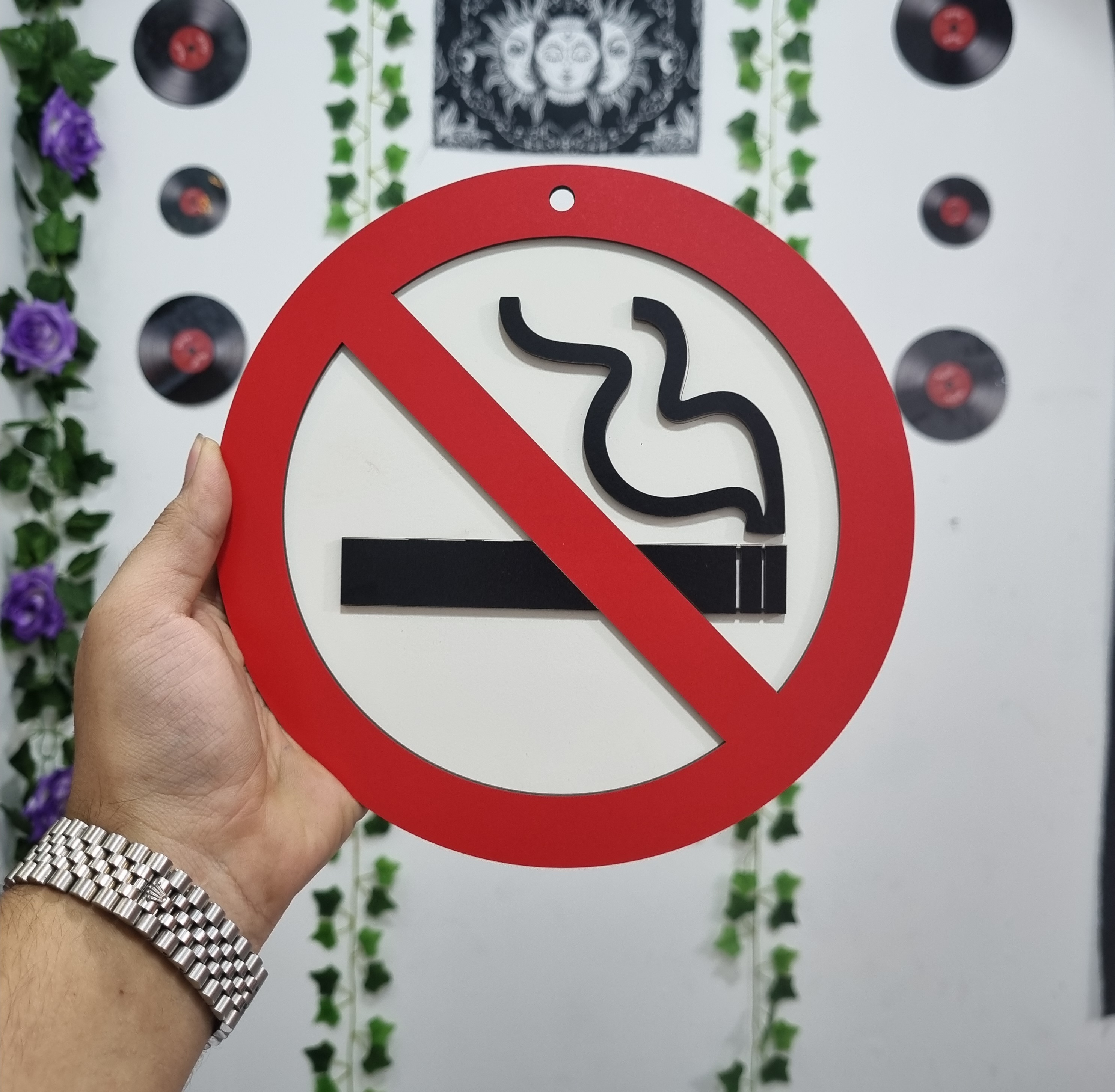 تابلو چوبی اتاق no smoking